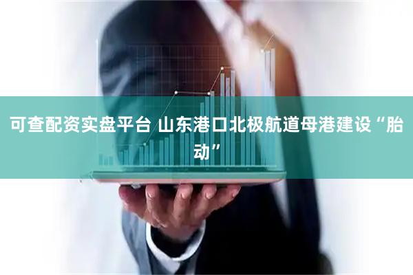可查配资实盘平台 山东港口北极航道母港建设“胎动”